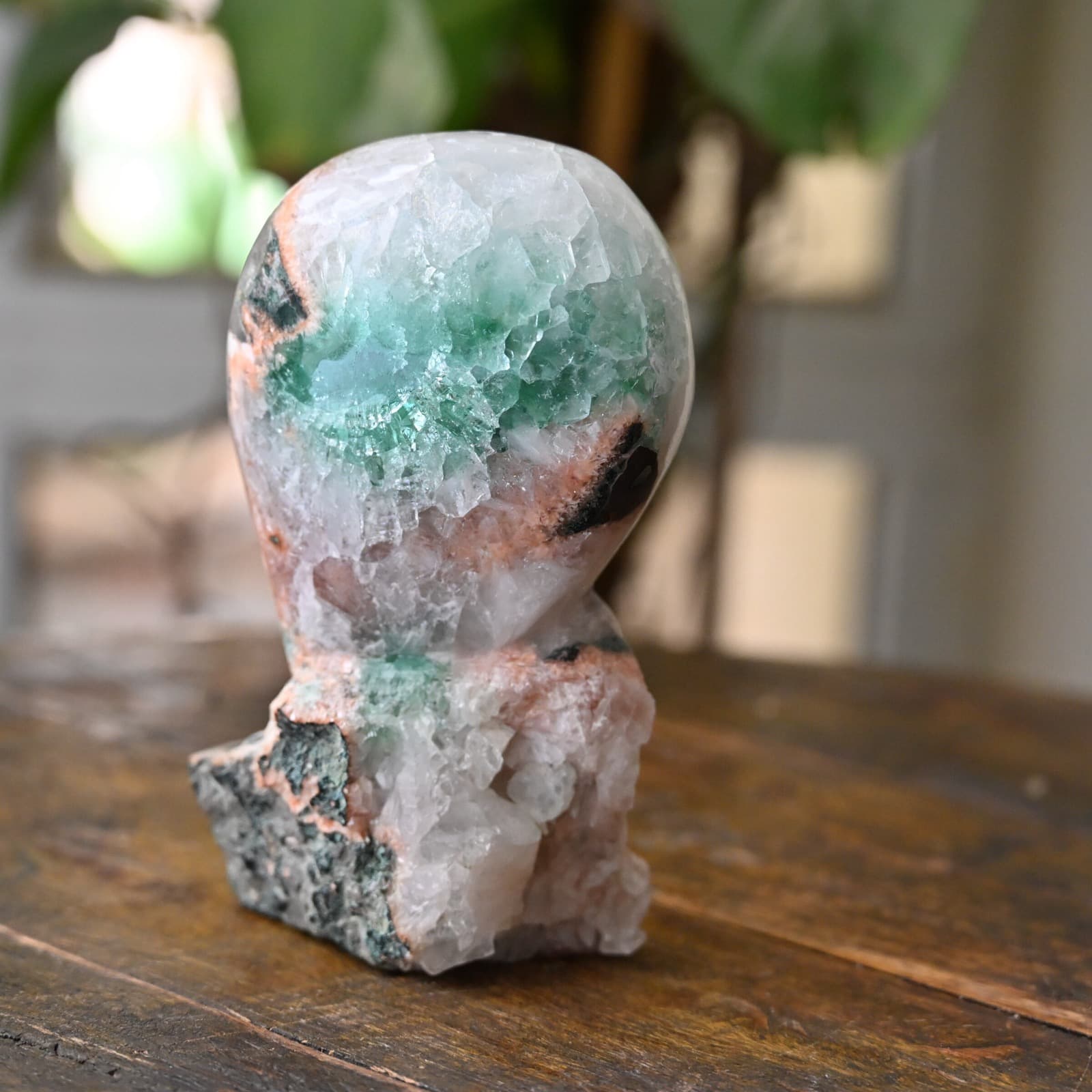 Alien Head Sculpture Carved from Deccan Basalt Matrix — view 12