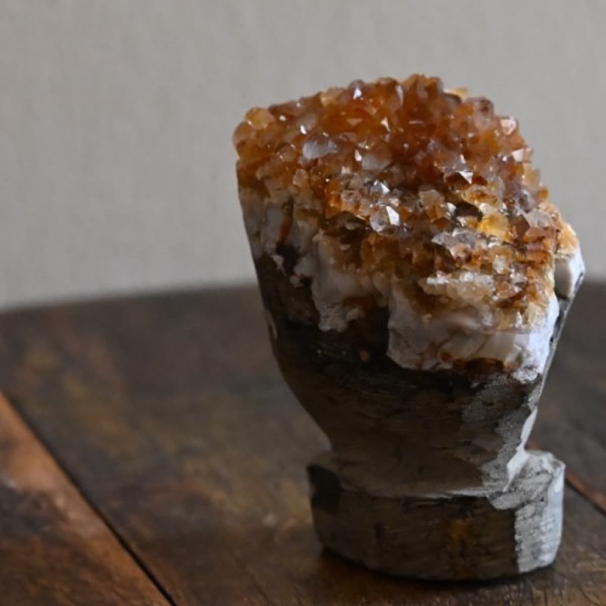 Golden Druzy Quartz on Basalt Pedestal — view 8