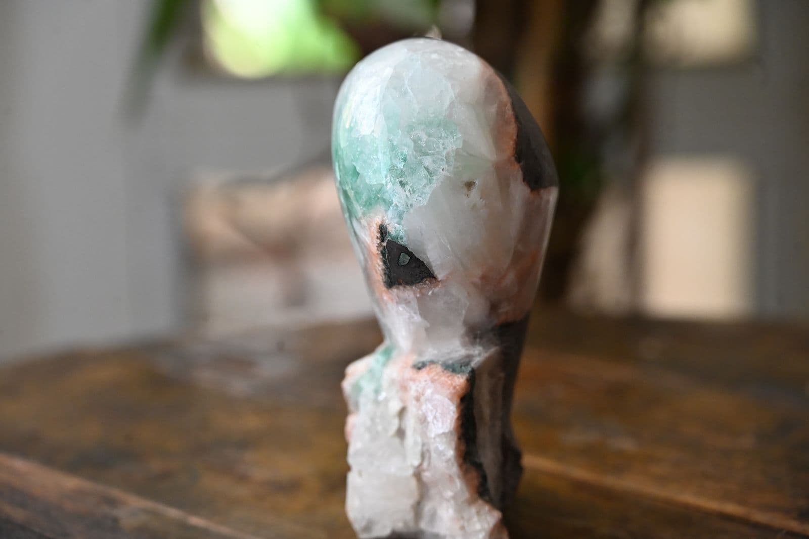 Alien Head Sculpture Carved from Deccan Basalt Matrix — view 4