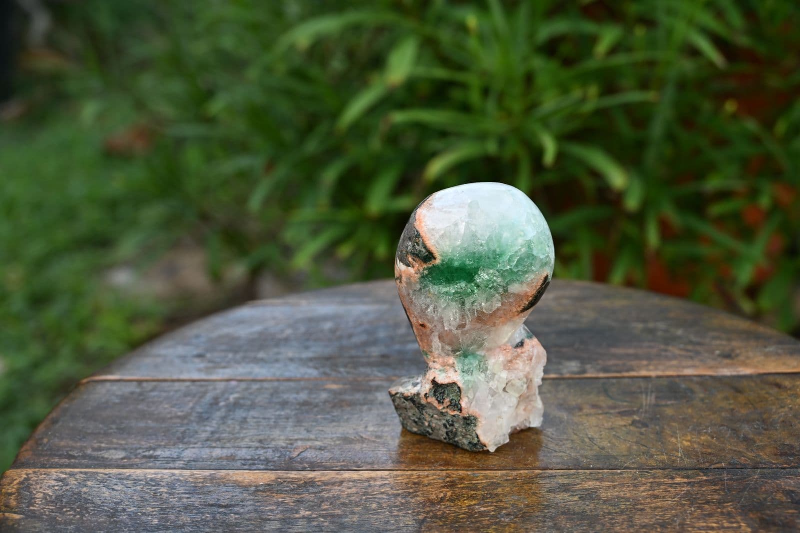 Alien Head Sculpture Carved from Deccan Basalt Matrix — view 7