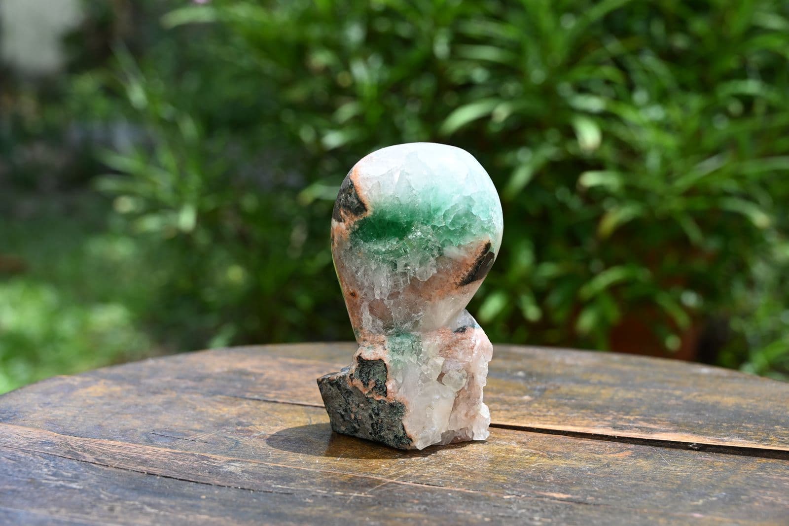 Alien Head Sculpture Carved from Deccan Basalt Matrix — view 10