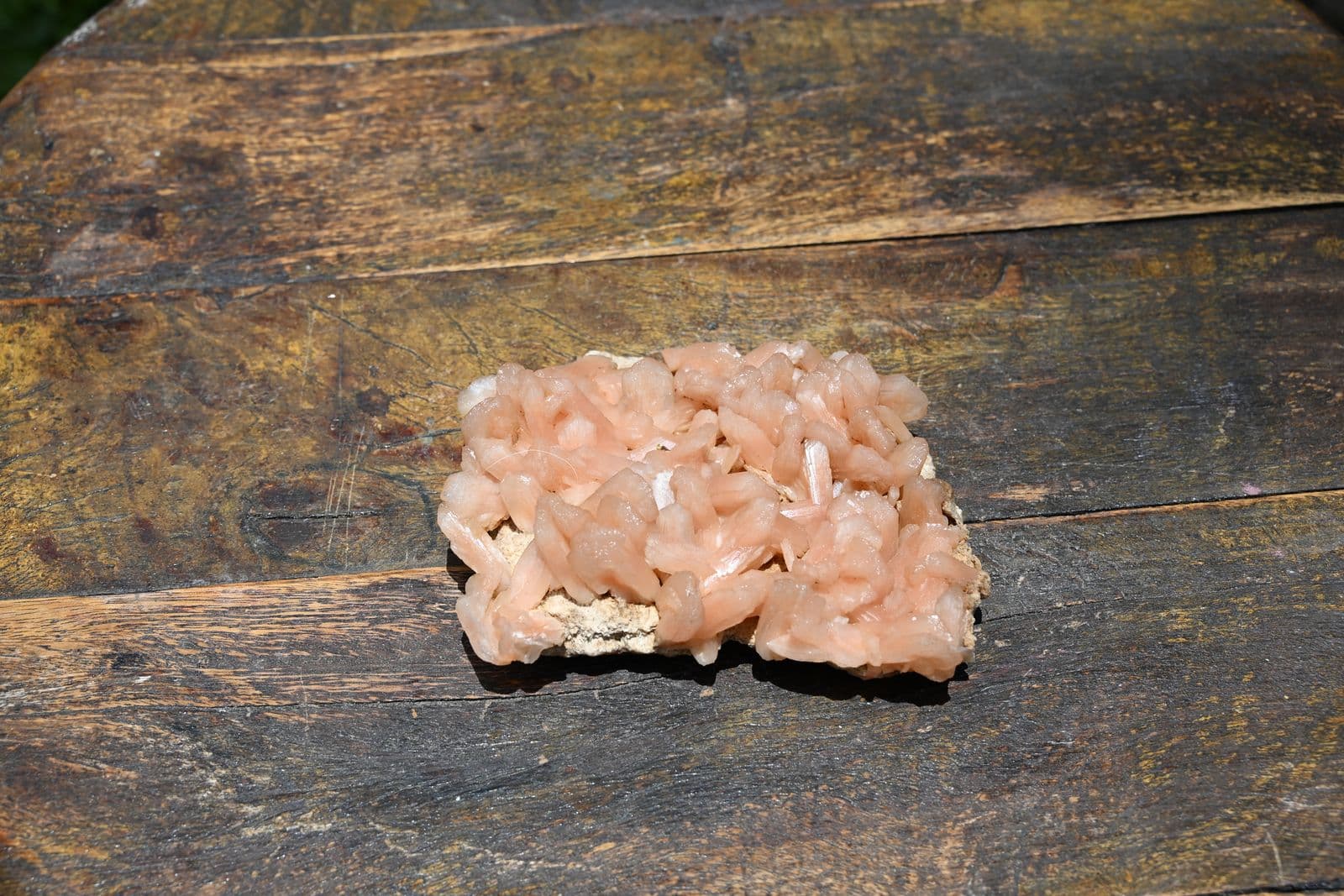 Peach Stilbite–Heulandite Crystal Cluster — view 2