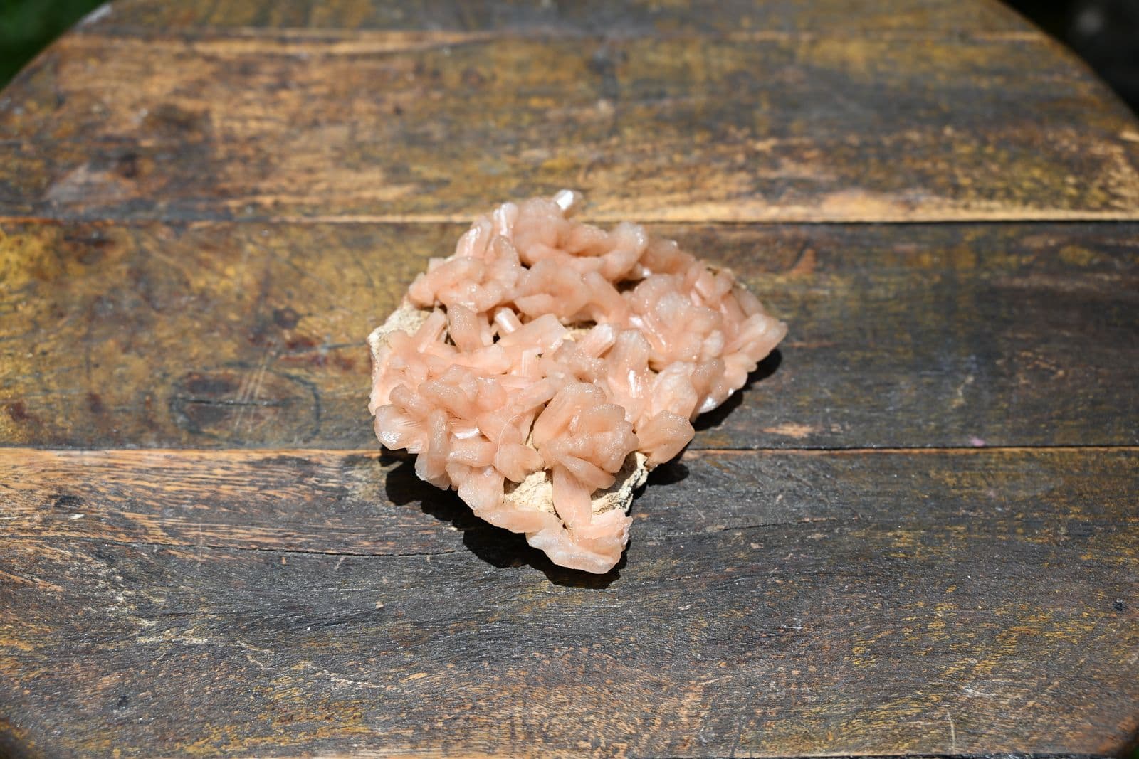 Peach Stilbite–Heulandite Crystal Cluster — view 4