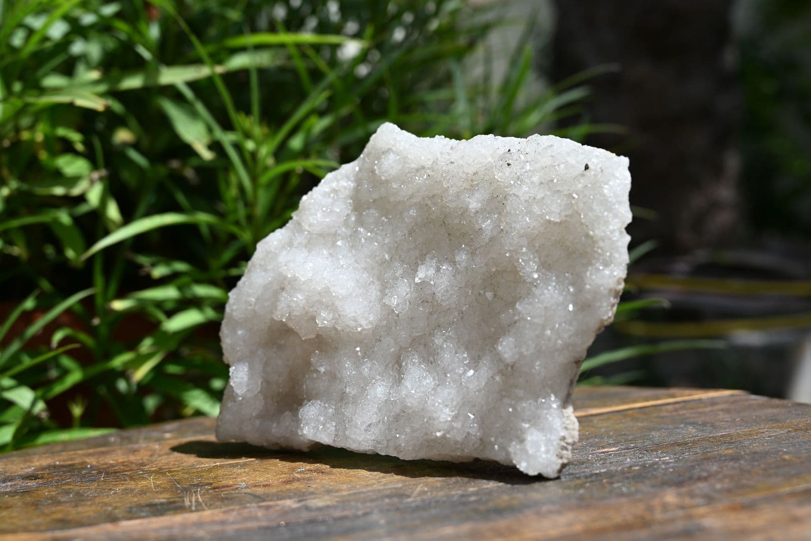 White Apophyllite Druze Slab — view 5