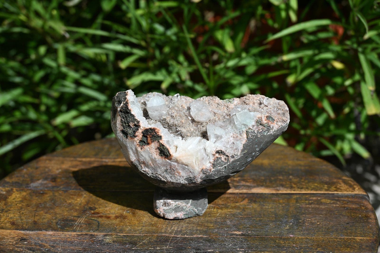 Apophyllite Geode Chalice on Carved Basalt Foot — view 6