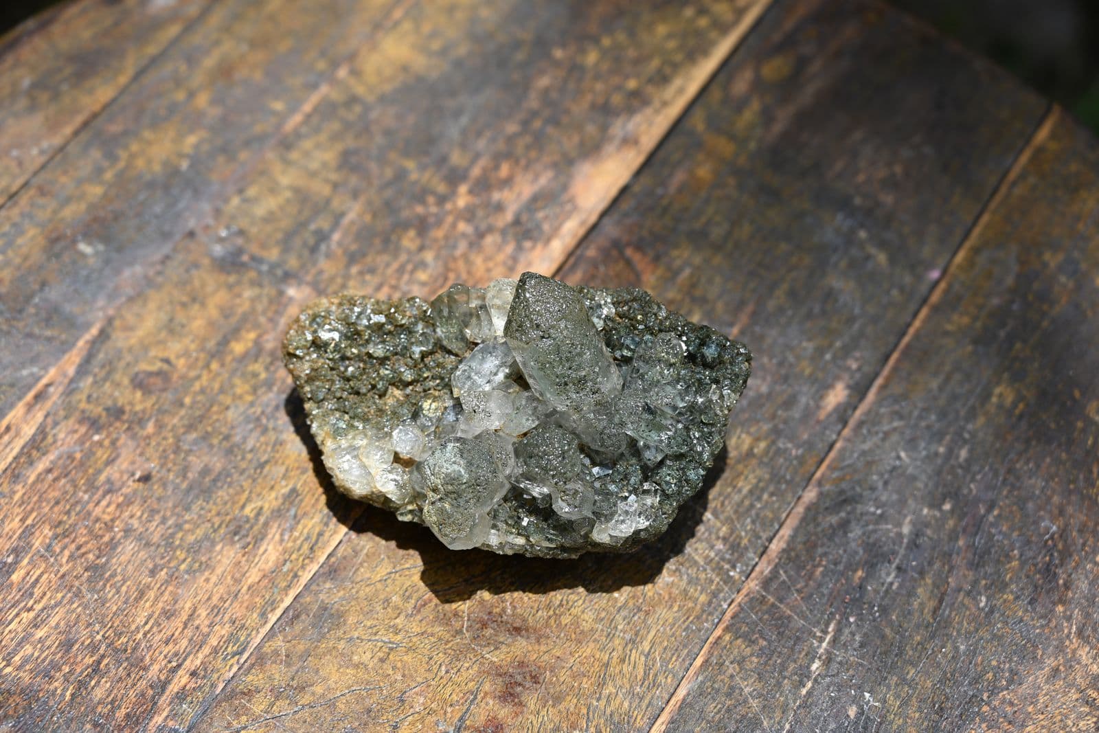 Apophyllite Cluster on Celadonite Matrix — view 7