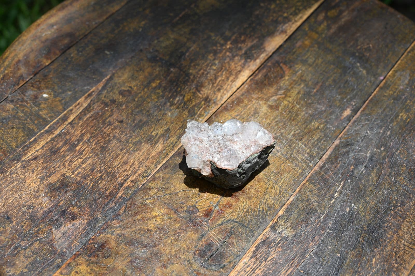 Green Apophyllite on Basalt with Stilbite — view 4