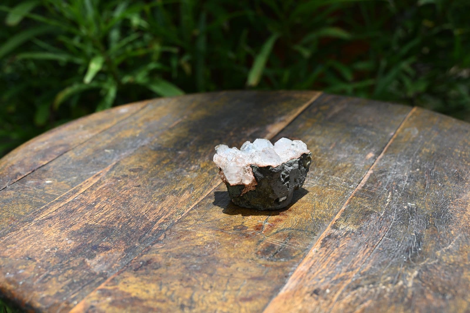 Green Apophyllite on Basalt with Stilbite — view 5